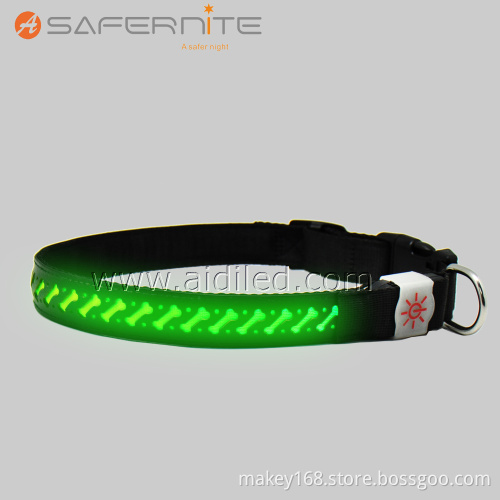 Pu Leather Led Light-Up Safety Dog Collar